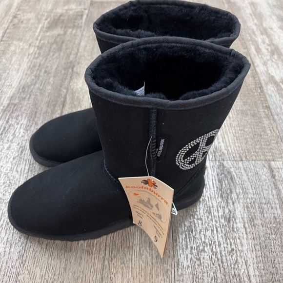 Koolaburra Shoes Koolaburra By Ugg Black Peace Sign Australian Sheepskin Boots Black 9m 302
